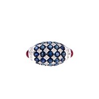 Ring Crivelli Woman ZAFFIRO in White Gold Zaffiro 3.73 Ct 10011621 ZF 3.73 + 0.87 RB - 10011621 ZF 3.73 + 0.87 RB